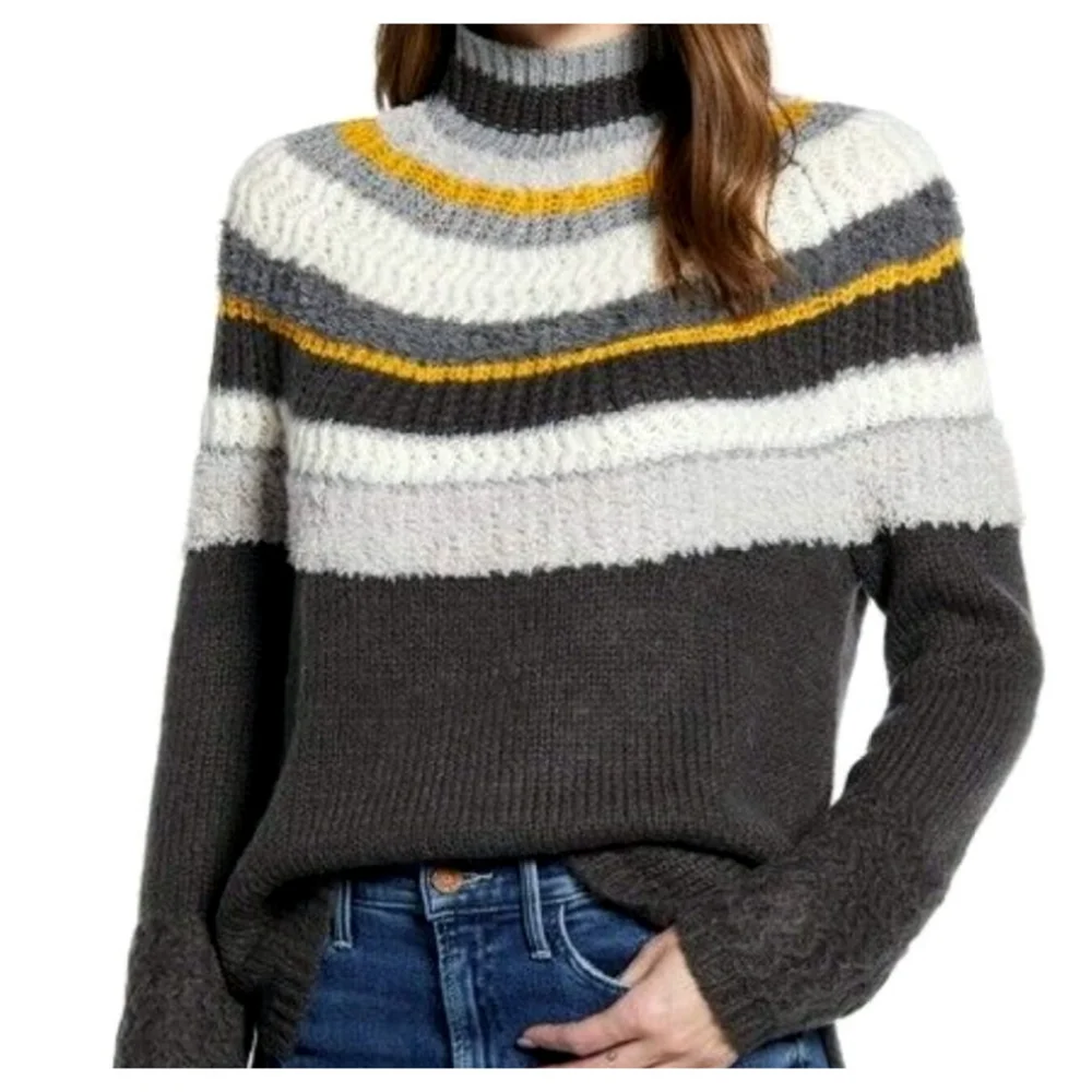 CASLON Nordic Round Striped Sweater Womens Large L - Picture 2 of 4